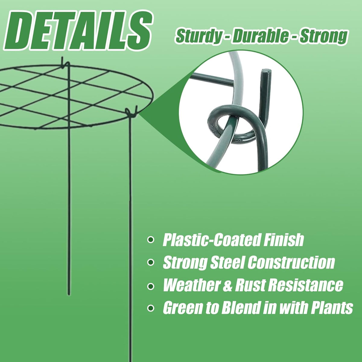 Peonies Support Cages, 6 Pack Peony Cages and Supports 30x40cm Plant Cages for Outdoor Plants Tomato Plant Support Plant Brace Flower Support Rings Hoops for Rose, Orchids