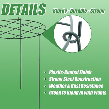 Peonies Support Cages, 6 Pack Peony Cages and Supports 30x40cm Plant Cages for Outdoor Plants Tomato Plant Support Plant Brace Flower Support Rings Hoops for Rose, Orchids