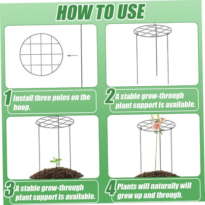 Peonies Support Cages, 6 Pack Peony Cages and Supports 30x40cm Plant Cages for Outdoor Plants Tomato Plant Support Plant Brace Flower Support Rings Hoops for Rose, Orchids