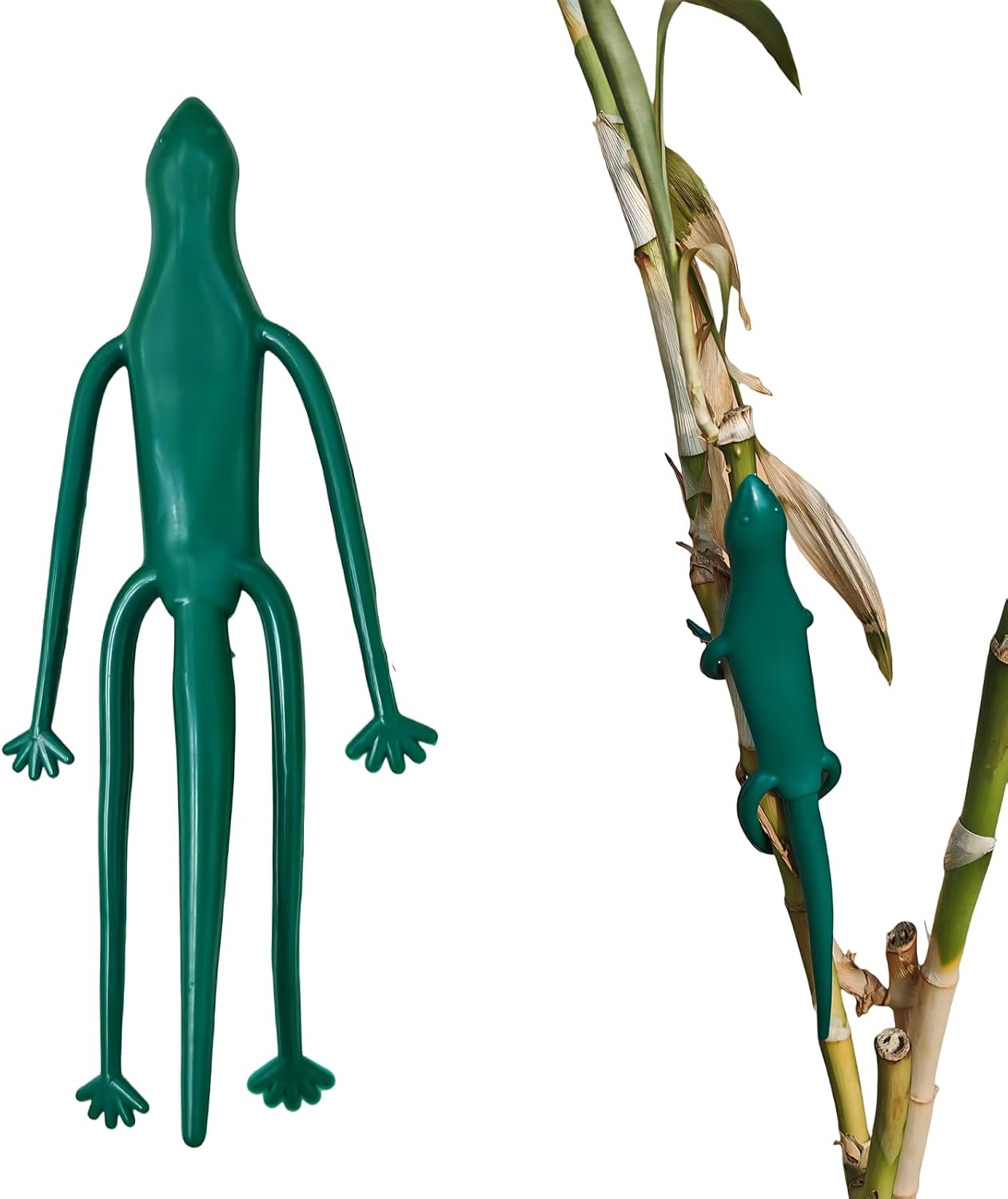 Cute Plant Cable Ties 18 Pcs, Reusable Garden Flexible Wire Tie, Cartoon Animal Shapes Garden Supports Soft Twist Plant Ties, Soft Rubber Wrapped Wire Tie Branches Wire Tie (Standard, Lizard Shape)