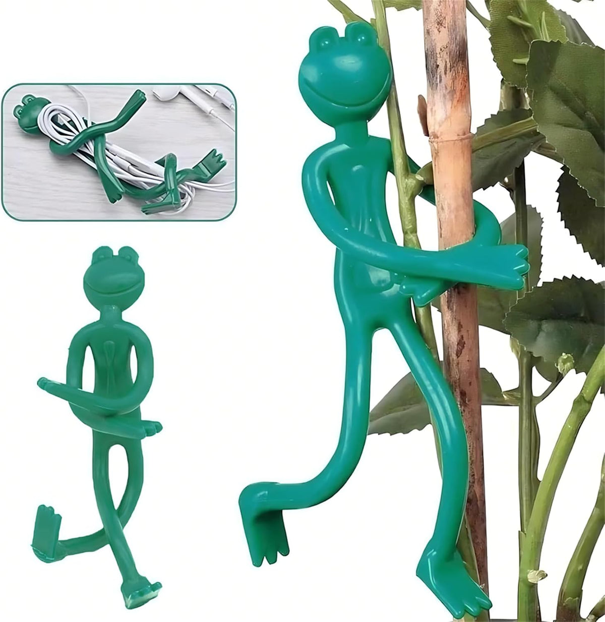 Cute Plant Cable Ties 18 Pcs, Reusable Garden Flexible Wire Tie, Cartoon Animal Shapes Garden Supports Soft Twist Plant Ties, Soft Rubber Wrapped Wire Tie Branches Wire Tie (Standard, Lizard Shape)