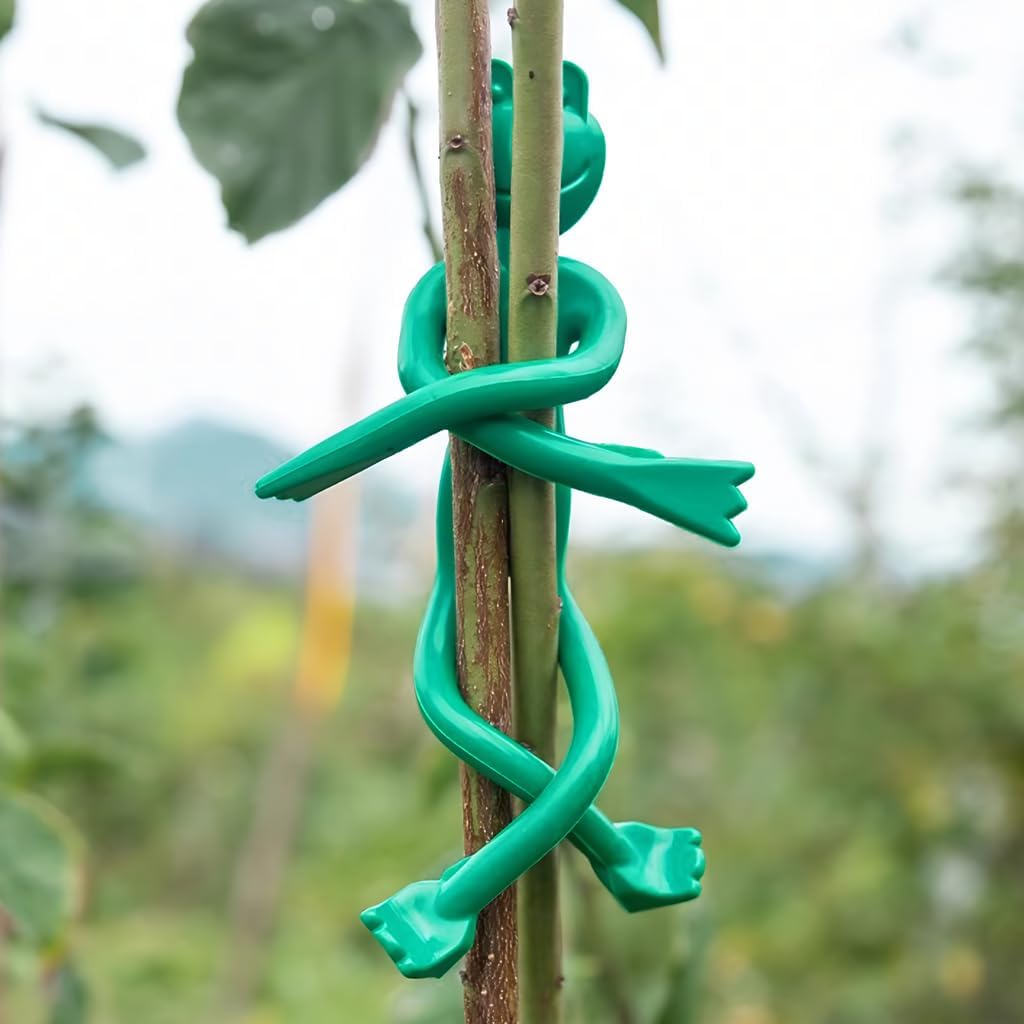 Cute Plant Cable Ties 18 Pcs, Reusable Garden Flexible Wire Tie, Cartoon Animal Shapes Garden Supports Soft Twist Plant Ties, Soft Rubber Wrapped Wire Tie Branches Wire Tie (Standard, Lizard Shape)