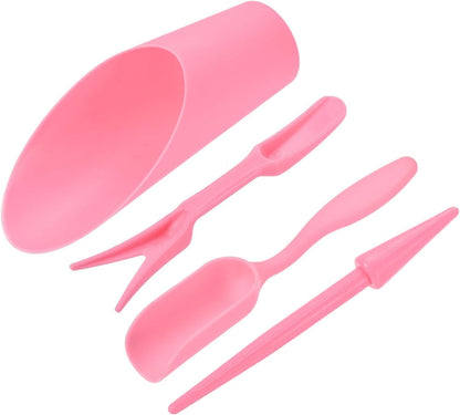 4 Pcs Set Mini Garden Soil Spoon Plastic Planting/Transplanting Garden Tool Set Indoor Mini Garden Plant Care Shovel Soil Cup Bucket Shovel Transplanting Tool
