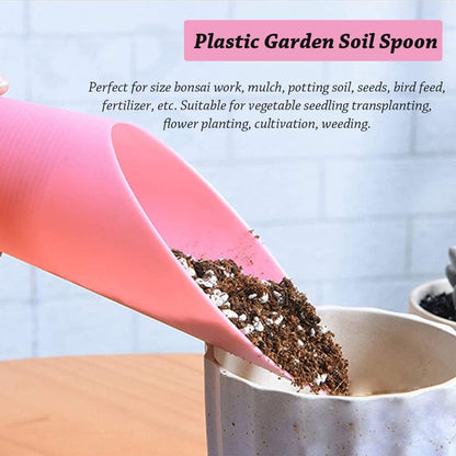 4 Pcs Set Mini Garden Soil Spoon Plastic Planting/Transplanting Garden Tool Set Indoor Mini Garden Plant Care Shovel Soil Cup Bucket Shovel Transplanting Tool
