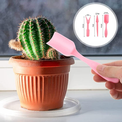 4 Pcs Set Mini Garden Soil Spoon Plastic Planting/Transplanting Garden Tool Set Indoor Mini Garden Plant Care Shovel Soil Cup Bucket Shovel Transplanting Tool