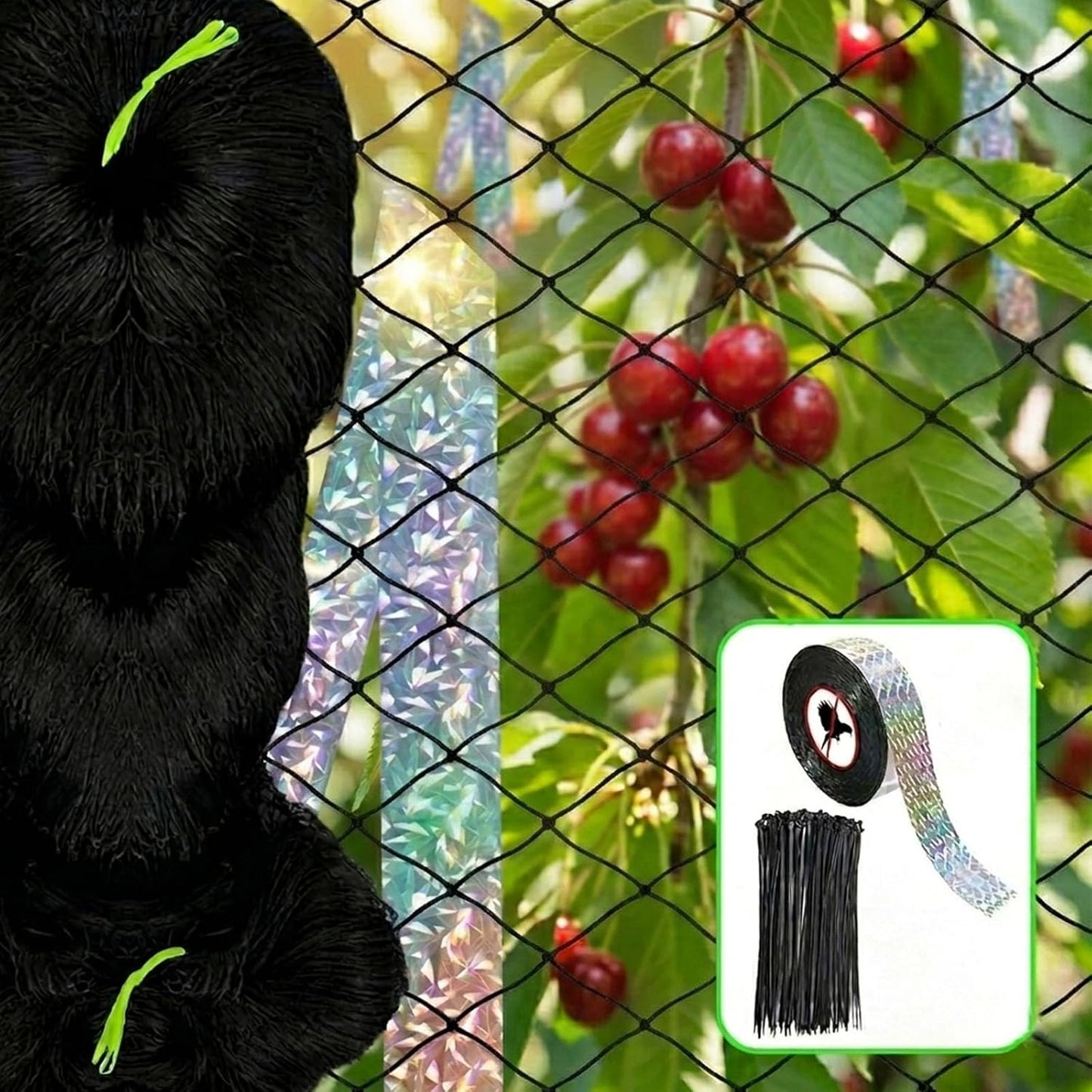 Bird Netting for Chicken Coop 25 X 50 Ft 1" Square Mesh Heavy Duty Chicken Run Netting Roof Cover Against Hawks, Eagles, Owls, UV Resistant, for Garden, Fruit Tree, Plant, Vegetable Protection