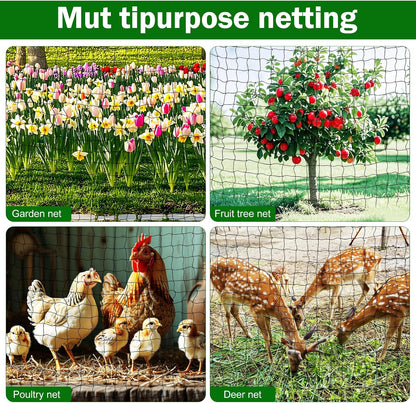 Bird Netting for Chicken Coop 25 X 50 Ft 1" Square Mesh Heavy Duty Chicken Run Netting Roof Cover Against Hawks, Eagles, Owls, UV Resistant, for Garden, Fruit Tree, Plant, Vegetable Protection