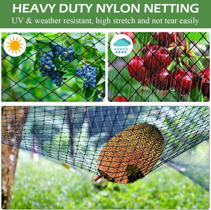 Bird Netting for Chicken Coop 25 X 50 Ft 1" Square Mesh Heavy Duty Chicken Run Netting Roof Cover Against Hawks, Eagles, Owls, UV Resistant, for Garden, Fruit Tree, Plant, Vegetable Protection