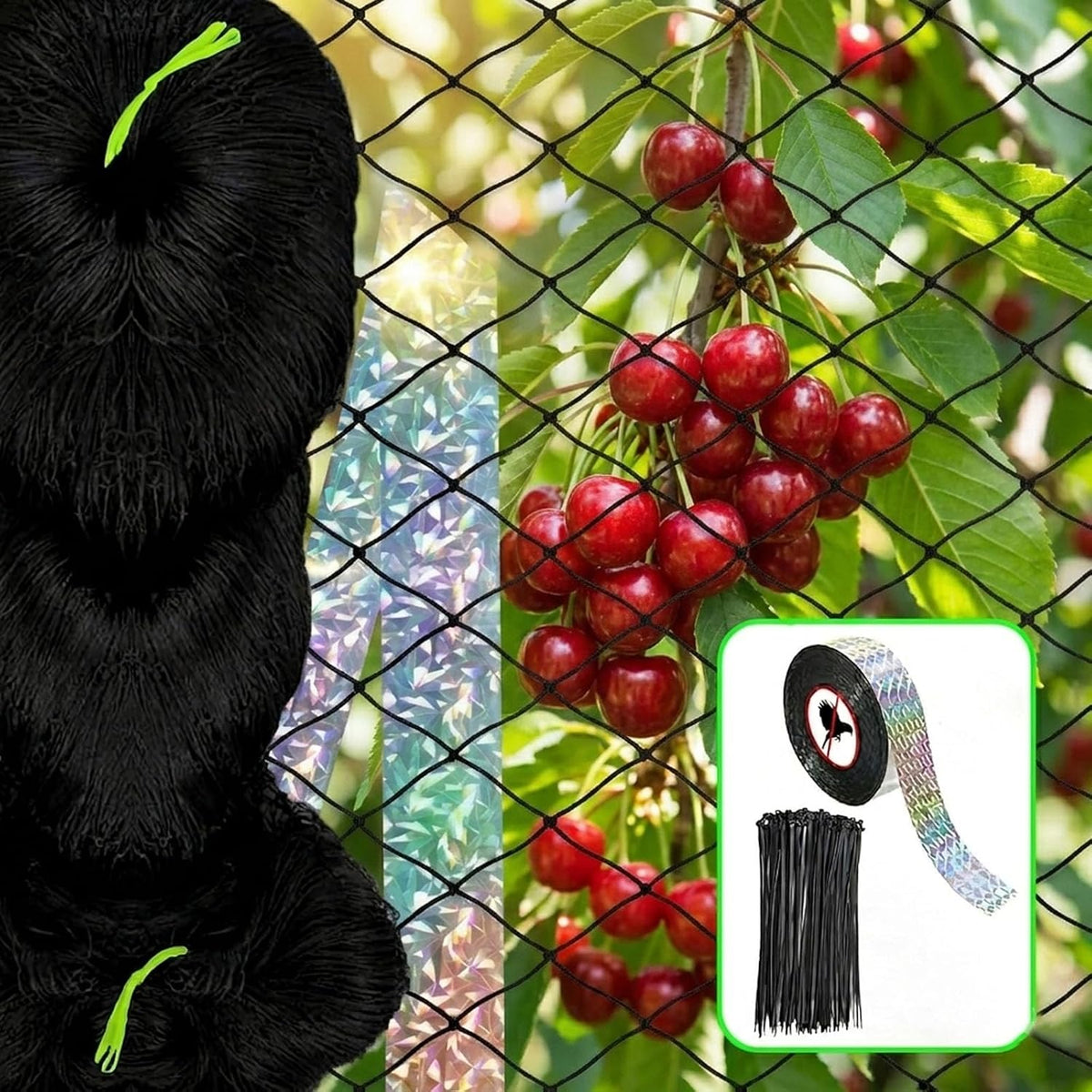 Bird Netting for Chicken Coop 25 X 50 Ft 1" Square Mesh Heavy Duty Chicken Run Netting Roof Cover Against Hawks, Eagles, Owls, UV Resistant, for Garden, Fruit Tree, Plant, Vegetable Protection