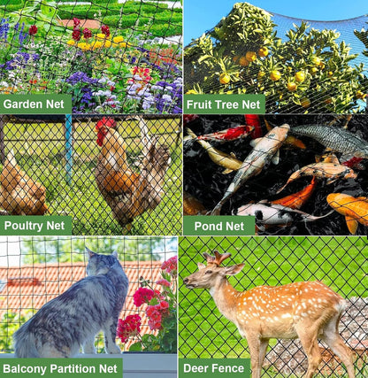 Bird Netting for Chicken Coop 25 X 50 Ft 1" Square Mesh Heavy Duty Chicken Run Netting Roof Cover Against Hawks, Eagles, Owls, UV Resistant, for Garden, Fruit Tree, Plant, Vegetable Protection