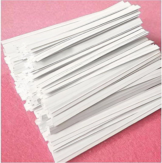 500 Pcs White Paper Twist Ties 5" Reusable Bread Ties Twisty-ties White Twist Ties Bag Ties Wire Ties for Bags Reusable Twist Tie for Party Cello Candy Bread Coffee Bags Cake Pops