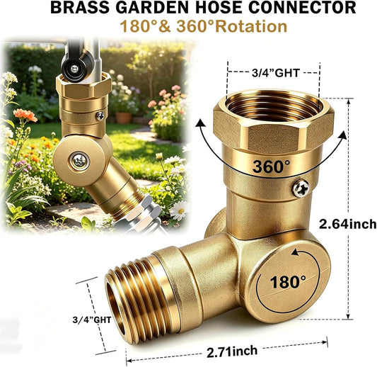 Swivel Hose Connector 180° & 360° Brass Garden Hose Swivel Connector