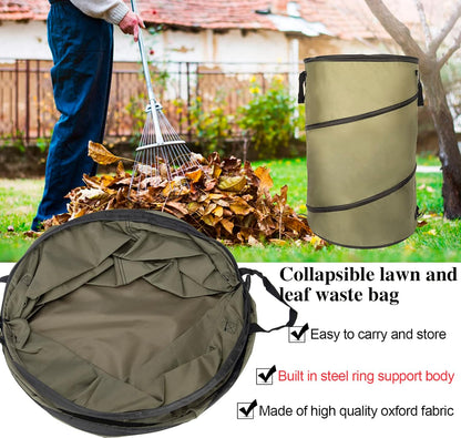 2 Pack 30 Gallon Collapsible Lawn and Leaf Bag Pop-Up Trash Can