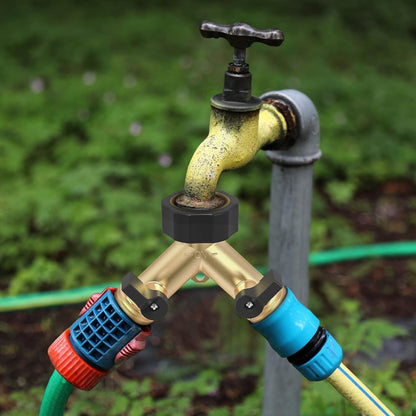 Garden Hose Splitter 2 Way Heavy Duty,Faucet Splitter, Outdoor Faucet Splitter, y Adapter for Water Hose, Water Spigot Splitter （1Pcs）