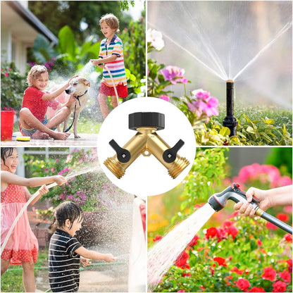 Garden Hose Splitter 2 Way Heavy Duty,Faucet Splitter, Outdoor Faucet Splitter, y Adapter for Water Hose, Water Spigot Splitter （1Pcs）