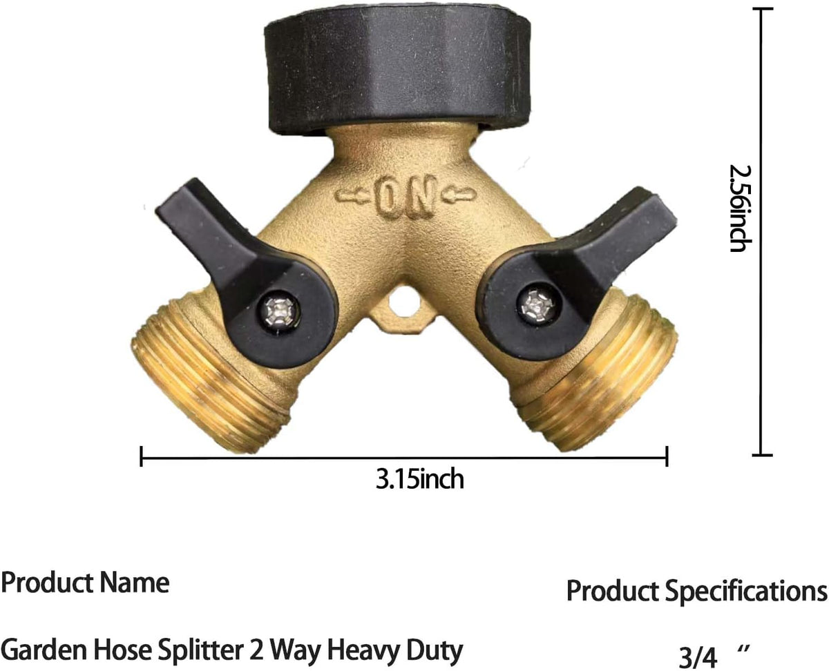 Garden Hose Splitter 2 Way Heavy Duty,Faucet Splitter, Outdoor Faucet Splitter, y Adapter for Water Hose, Water Spigot Splitter （1Pcs）