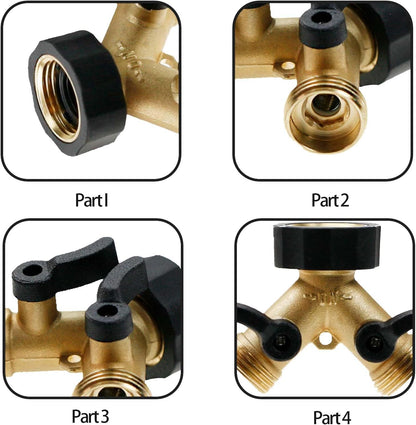 Garden Hose Splitter 2 Way Heavy Duty,Faucet Splitter, Outdoor Faucet Splitter, y Adapter for Water Hose, Water Spigot Splitter （1Pcs）