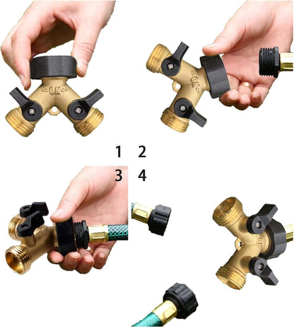 Garden Hose Splitter 2 Way Heavy Duty,Faucet Splitter, Outdoor Faucet Splitter, y Adapter for Water Hose, Water Spigot Splitter （1Pcs）