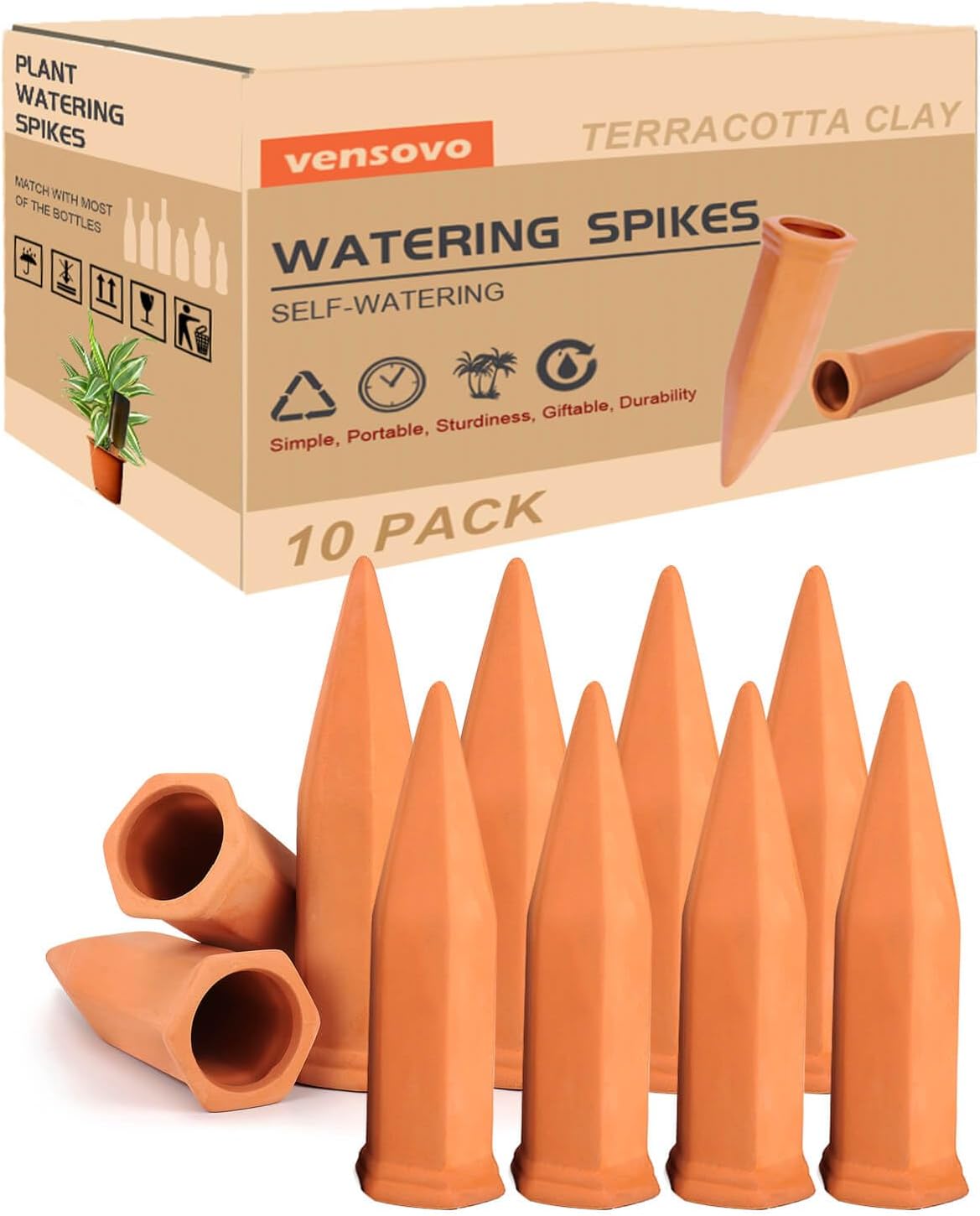 10pcs Terracotta Watering Spikes