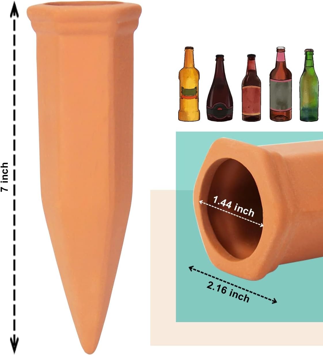 10pcs Terracotta Watering Spikes