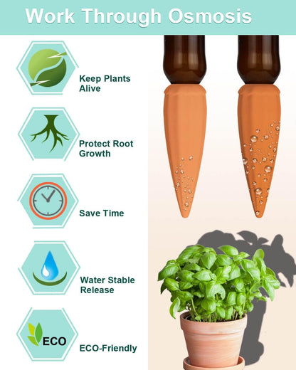 10pcs Terracotta Watering Spikes