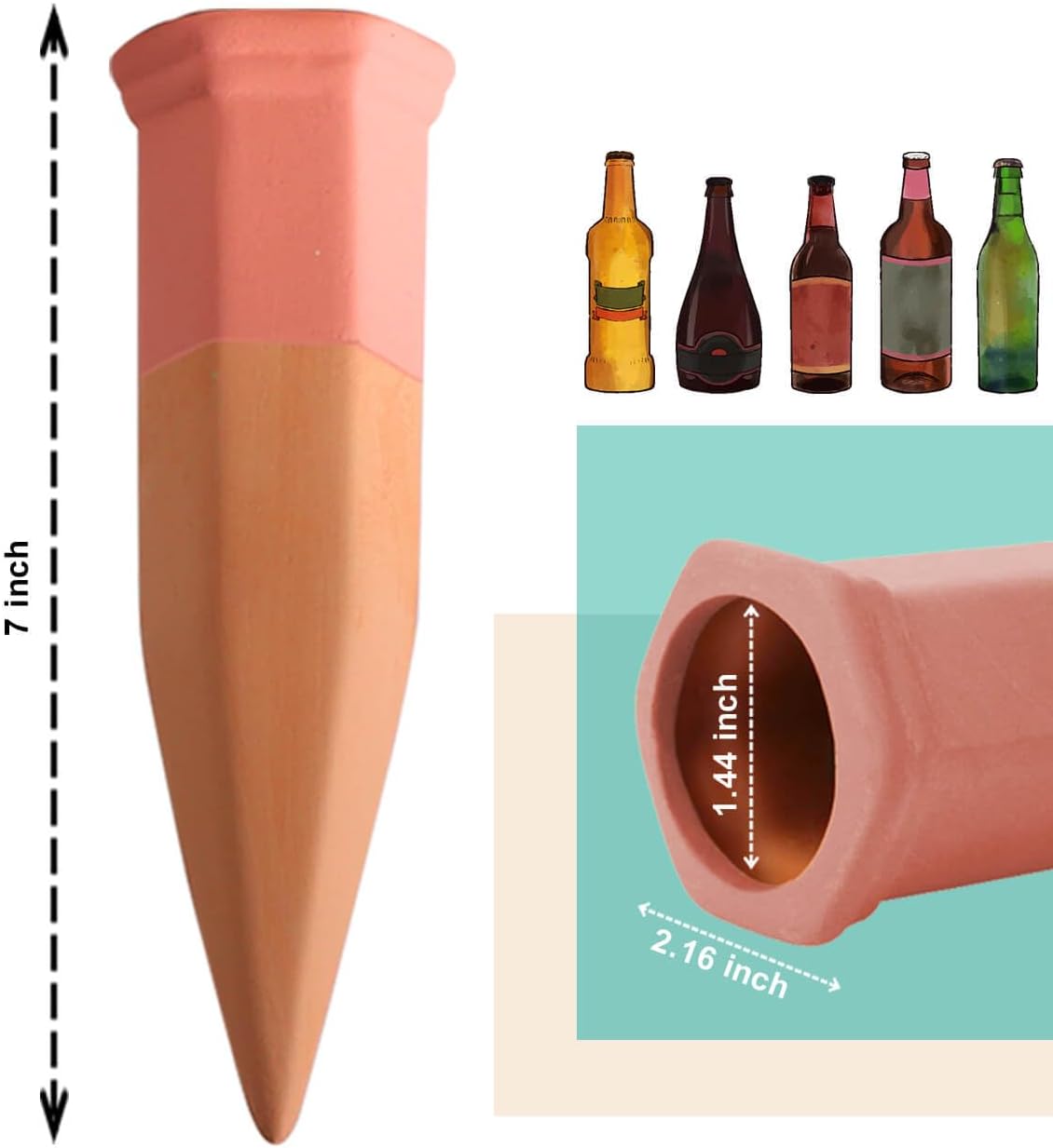 10pcs Terracotta Watering Spikes