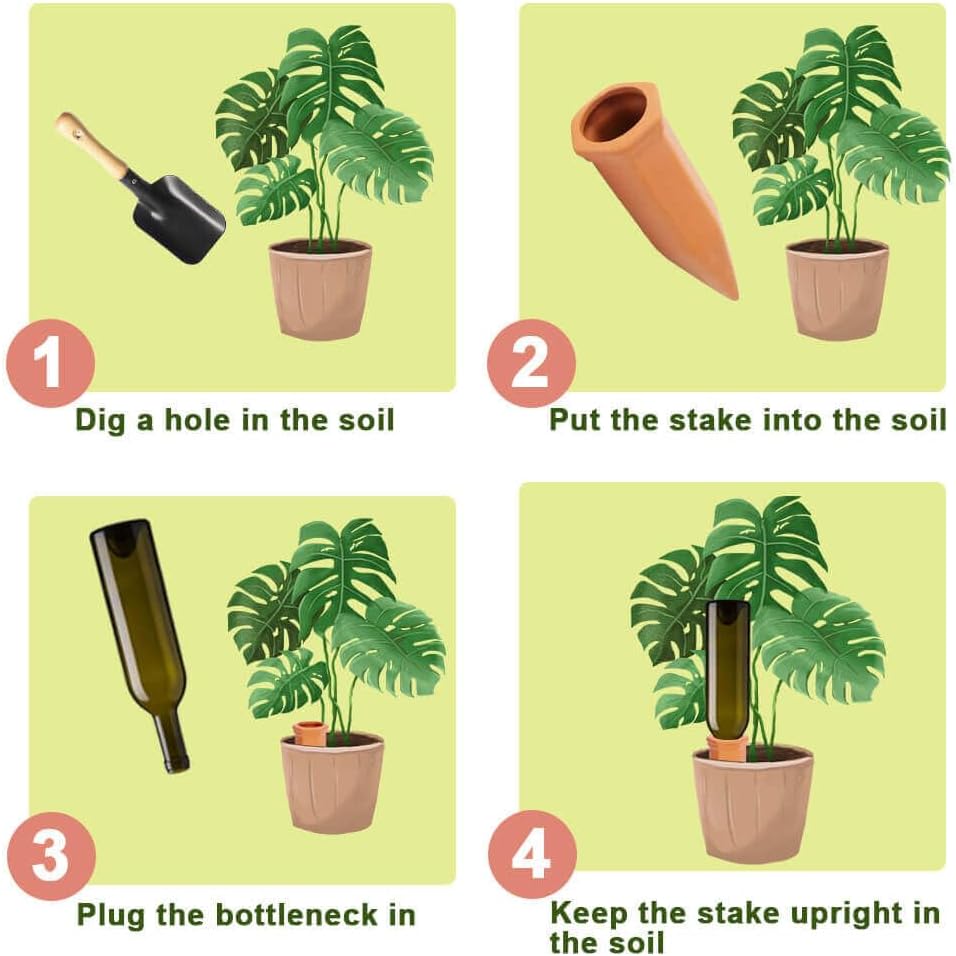 10pcs Terracotta Watering Spikes