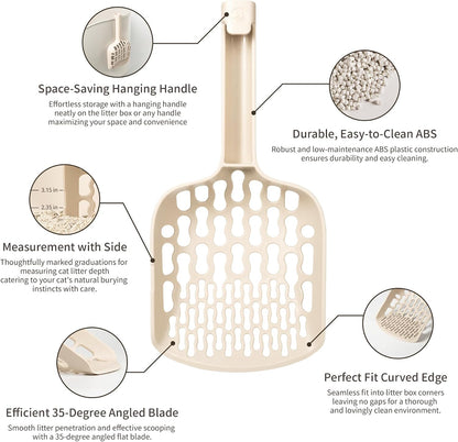 Cat Litter Scoop for tofu and Clay Litter, Durable Easy-to-Clean ABS