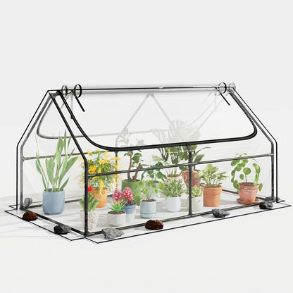 6x3x3FT Mini Greenhouse with 2 Large Zipper Doors for Outdoor