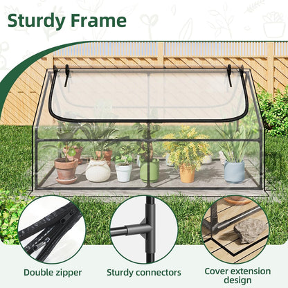 6x3x3FT Mini Greenhouse with 2 Large Zipper Doors for Outdoor