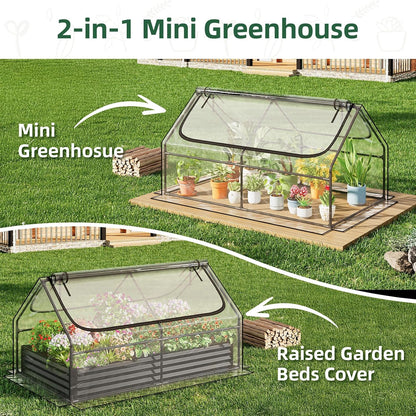 6x3x3FT Mini Greenhouse with 2 Large Zipper Doors for Outdoor