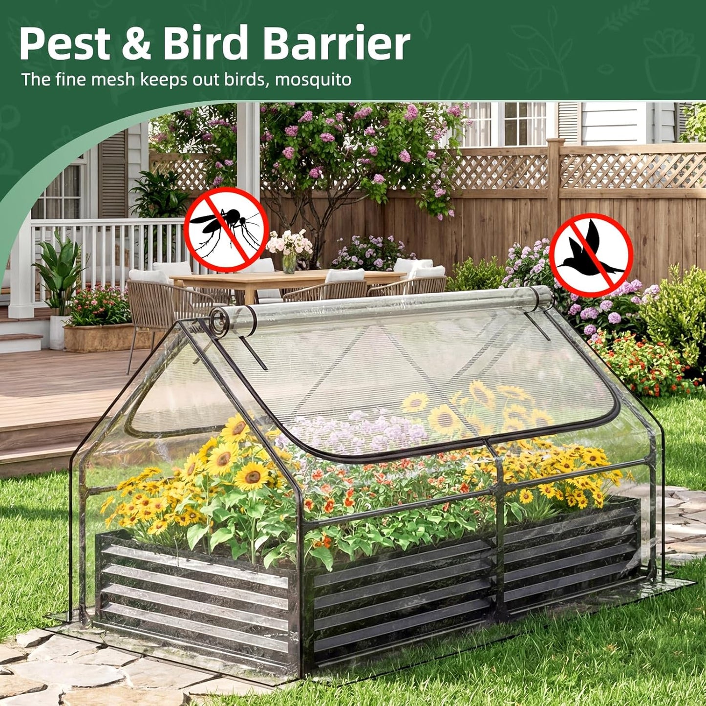 6x3x3FT Mini Greenhouse with 2 Large Zipper Doors for Outdoor