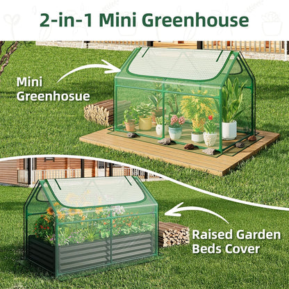 6x3x3FT Mini Greenhouse with 2 Large Zipper Doors for Outdoor