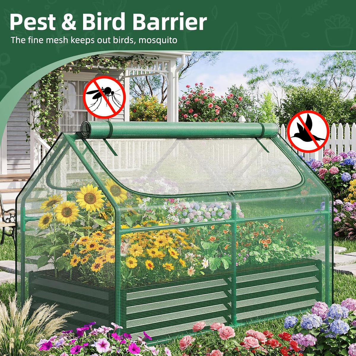 6x3x3FT Mini Greenhouse with 2 Large Zipper Doors for Outdoor