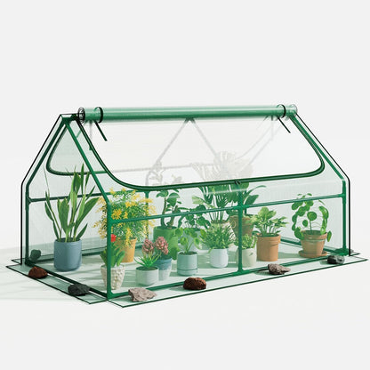 6x3x3FT Mini Greenhouse with 2 Large Zipper Doors for Outdoor