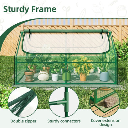 6x3x3FT Mini Greenhouse with 2 Large Zipper Doors for Outdoor