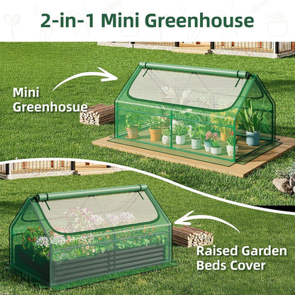 6x3x3FT Mini Greenhouse with 2 Large Zipper Doors for Outdoor