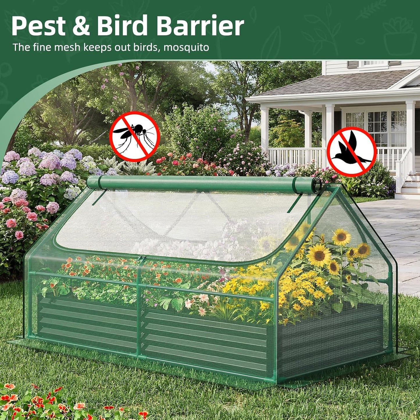 6x3x3FT Mini Greenhouse with 2 Large Zipper Doors for Outdoor