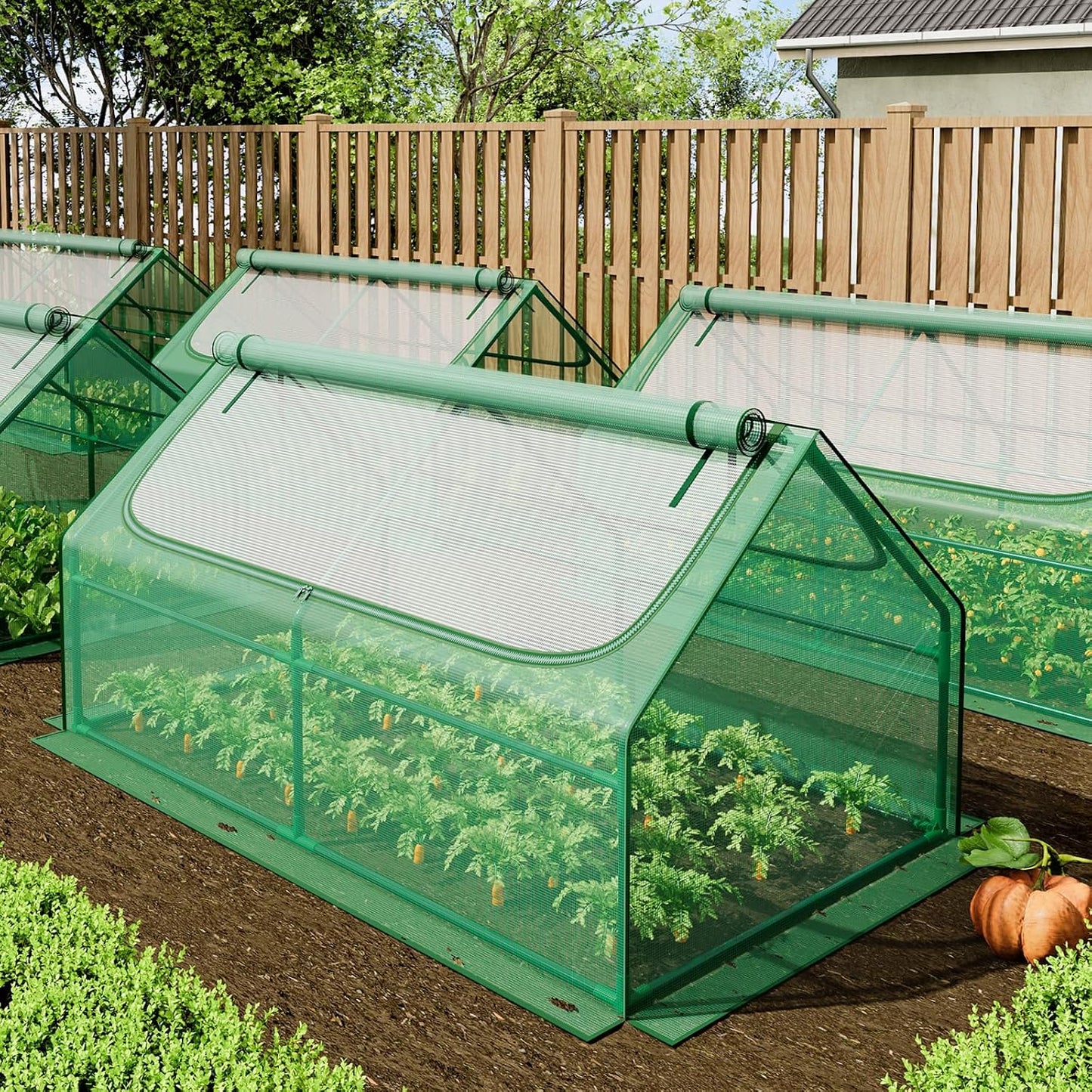 6x3x3FT Mini Greenhouse with 2 Large Zipper Doors for Outdoor