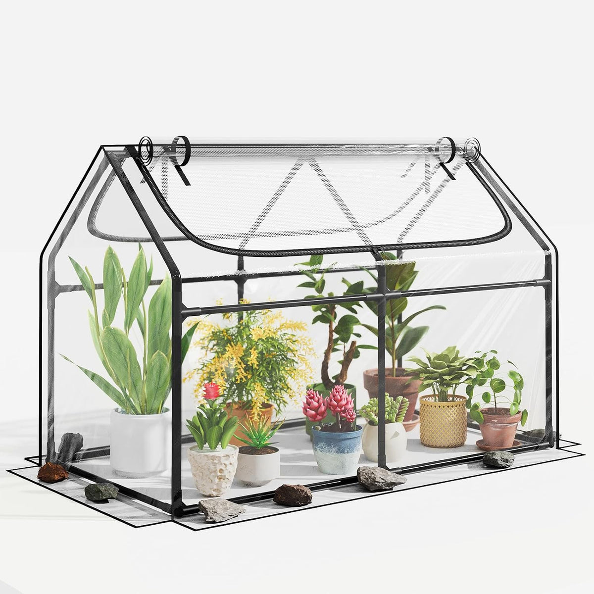 6x3x3FT Mini Greenhouse with 2 Large Zipper Doors for Outdoor