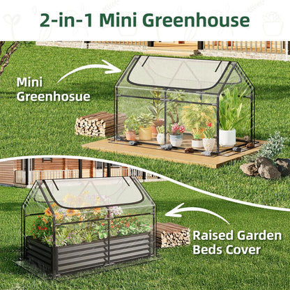 6x3x3FT Mini Greenhouse with 2 Large Zipper Doors for Outdoor