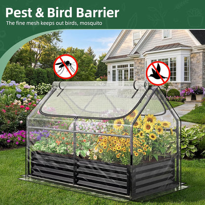 6x3x3FT Mini Greenhouse with 2 Large Zipper Doors for Outdoor