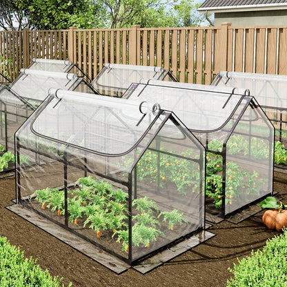 6x3x3FT Mini Greenhouse with 2 Large Zipper Doors for Outdoor