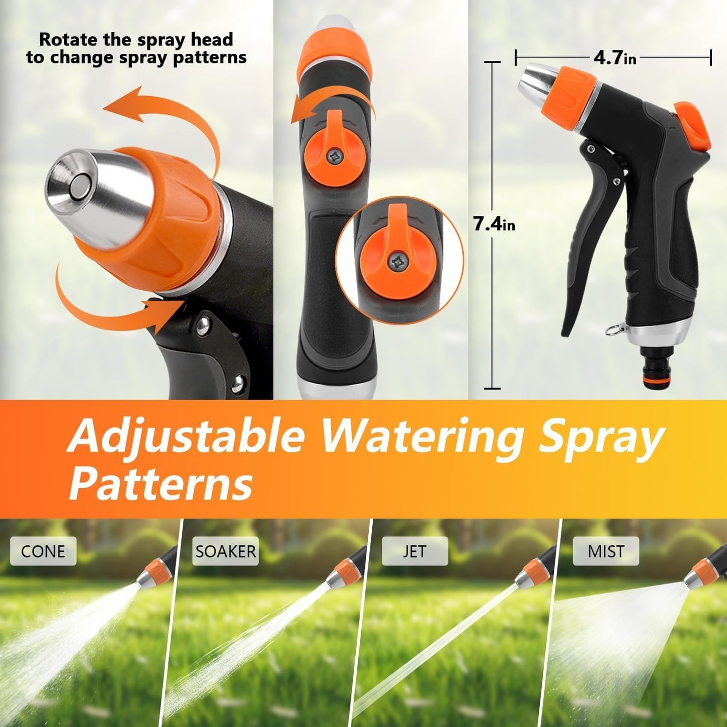 2 Pack Garden Hose Nozzle High Pressure 10 & 2 Water Hose Nozzle