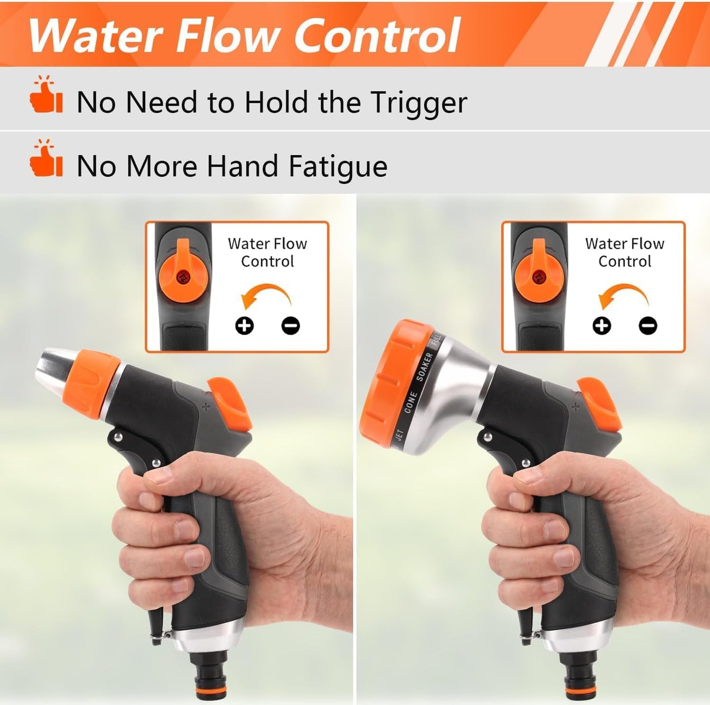 2 Pack Garden Hose Nozzle High Pressure 10 & 2 Water Hose Nozzle