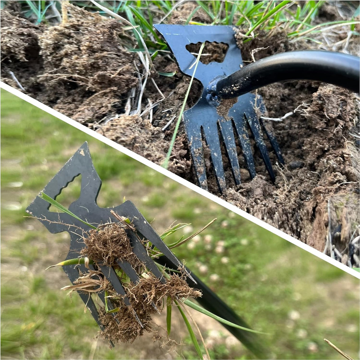 2Pcs Weed Puller Tool- 6 Teeth Manganese Steel Gardening Hand Weeder Tools