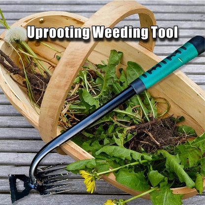 2Pcs Weed Puller Tool- 6 Teeth Manganese Steel Gardening Hand Weeder Tools