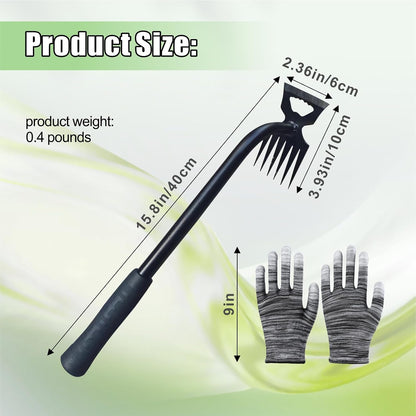2Pcs Weed Puller Tool- 6 Teeth Manganese Steel Gardening Hand Weeder Tools