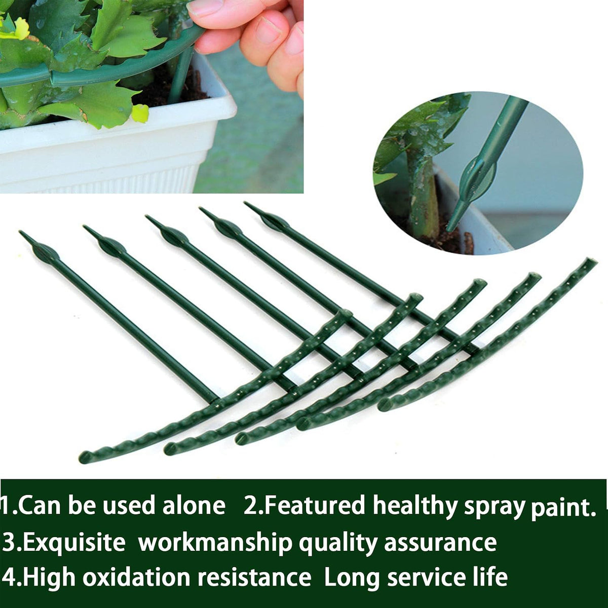 12Packs Plant Support Stake Half Round Plant Support, Stackable 3 Tier Garden Flower Support, Plant Stakes for Indoor Outdoor Plants for Tomato,Monstera, Peony, Hydrangea, Climbing Plants