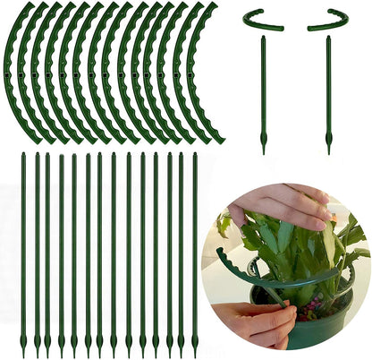 12Packs Plant Support Stake Half Round Plant Support, Stackable 3 Tier Garden Flower Support, Plant Stakes for Indoor Outdoor Plants for Tomato,Monstera, Peony, Hydrangea, Climbing Plants